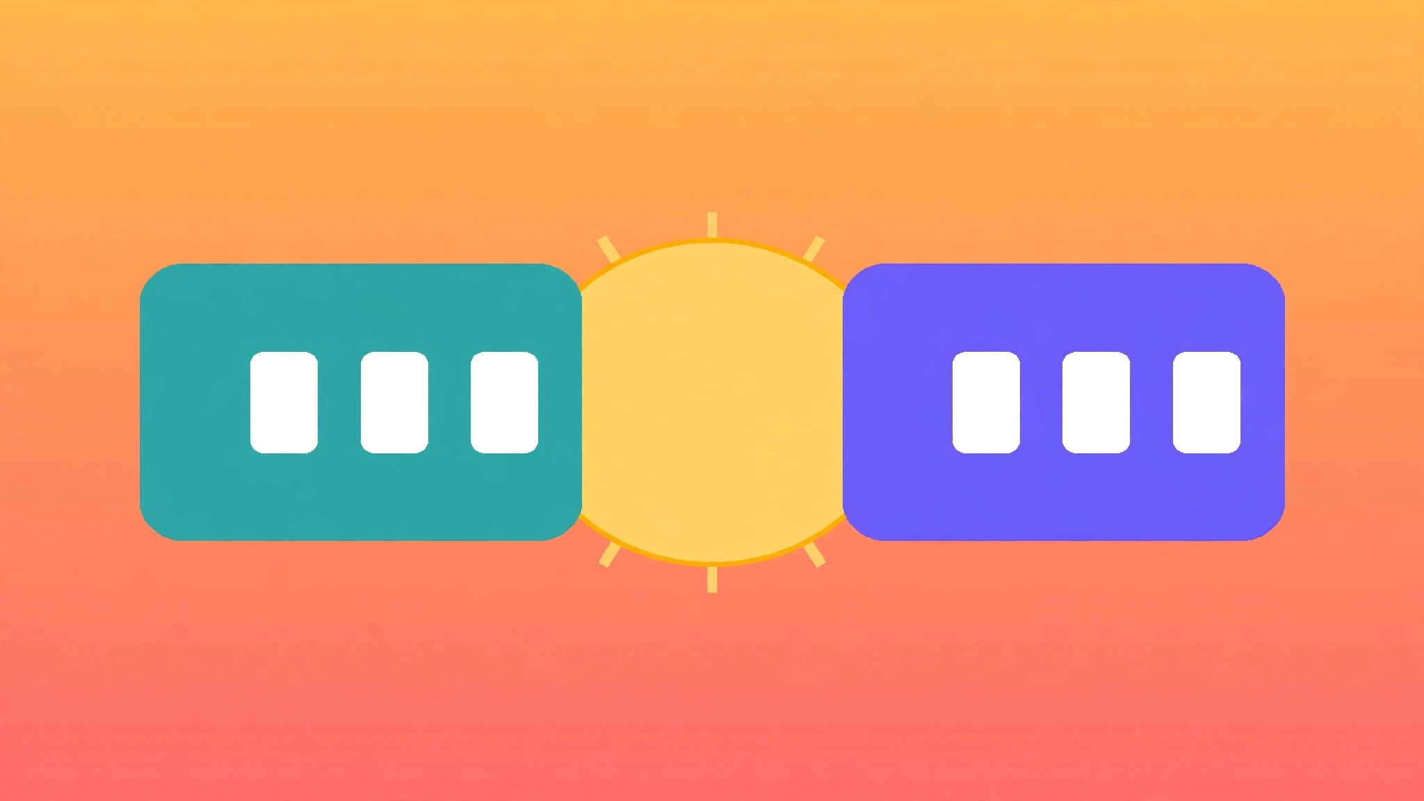 Phrase Fusion Daily — two phrase tiles fusing around a shining sun